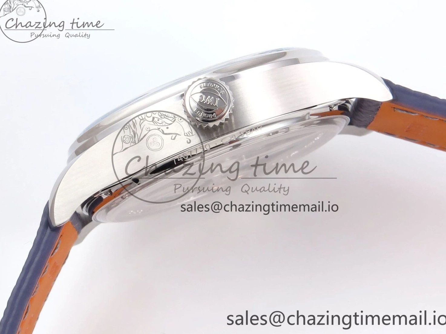 MIROTIME 0601 Lightweight Portugieser Automatic SS IW501708 APSF 1:1 Best Edition Light Blue Dial on Gray Leather Strap A 7012